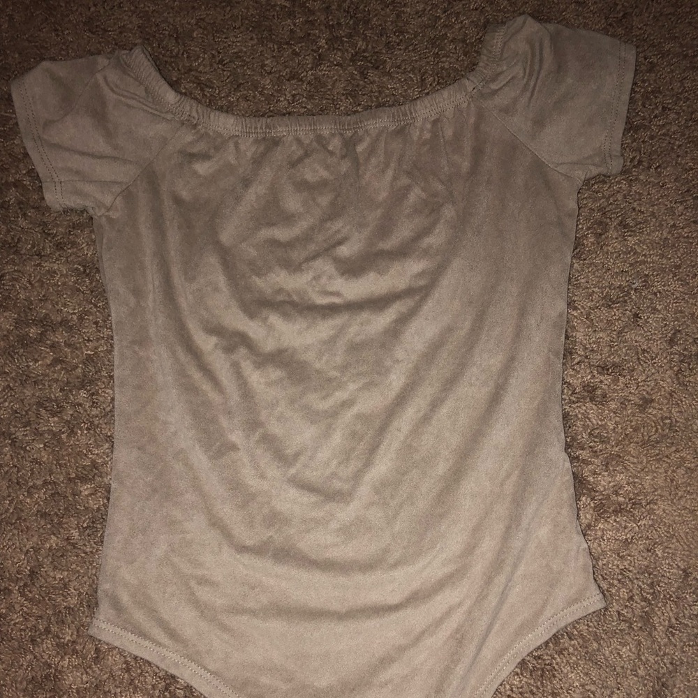 Suede nude bodysuit